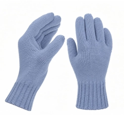 Rękawiczki zimowe damskie, błękitne, 100% wełniane merino Nordico-1