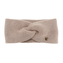 Opaska zimowa damska, dwuwarstwowa, beżowa, 100% wełniana merino, Melora-1