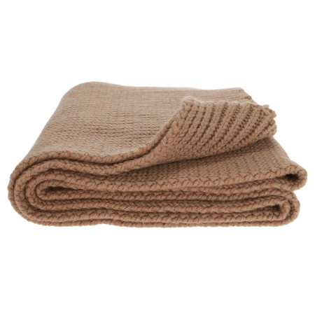 Szalik zimowy damski, camel, 100% wełniany merino, Laviro-1