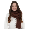 Szalik zimowy damski, brązowy, 100% wełniany merino, Laviro-2