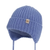 Czapka zimowa dla chłopca, niebieska, 100% wełniana merino, podszyta bawełną Garnet-1
