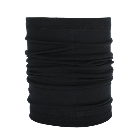 Komin sportowy męski, cienki, wiosenno-jesienny, 100% wełniany merino, czarny Valeris-1