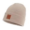 Czapka zimowa damska, dwuwarstwowa, beżowa, 100% wełniana merino Fenora-1