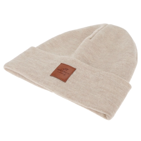 Czapka zimowa damska, dwuwarstwowa, beżowa, 100% wełniana merino Fenora-3