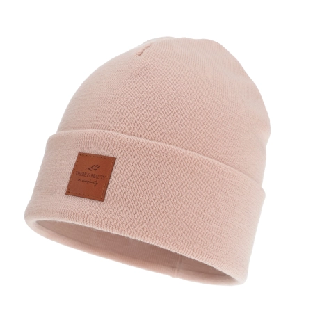 Czapka zimowa damska, dwuwarstwowa, różowa, 100% wełniana merino Fenora-1