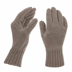 Rękawiczki zimowe damskie, ciemnnobeżowe, 100% wełniane merino Nordico-1