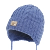 Czapka zimowa dla chłopca, niebieska, 100% wełniana merino, podszyta bawełną Lumaro-1