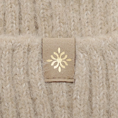 Czapka i szalik damski, zimowy komplet, z wełną merino, camel Felora-2