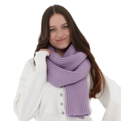 Szalik zimowy damski, fioletowy, 100% wełniany merino, Laviro-1