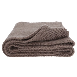 Szalik zimowy damski, ciemnobeżowy, 100% wełniany merino, Laviro-1