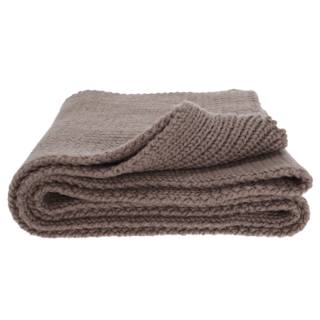 Szalik zimowy damski, ciemnobeżowy, 100% wełniany merino, Laviro-1