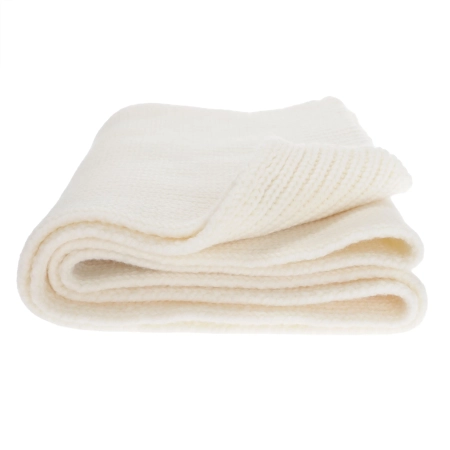 Szalik zimowy damski, kremowy, 100% wełniany merino, Laviro-1
