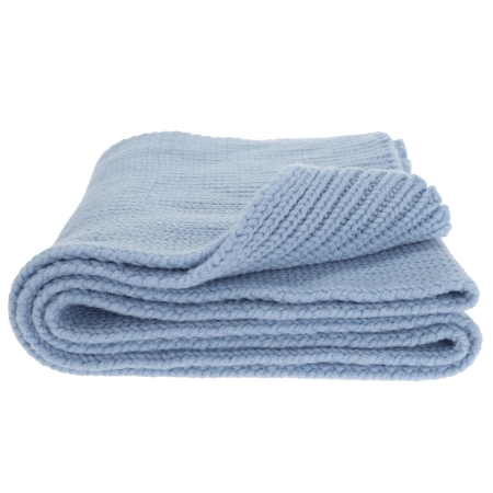 Szalik zimowy damski, błękitny, 100% wełniany merino, Laviro-1