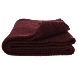 Szalik zimowy damski, burgundowy, 100% wełniany merino, Laviro-1