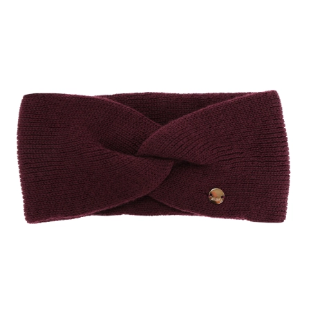 Opaska zimowa damska, dwuwarstwowa, burgundowa, 100% wełniana merino, Melora-1