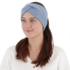Opaska zimowa damska, dwuwarstwowa, błękitna, 100% wełniana merino, Melora-1