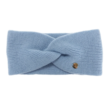 Opaska zimowa damska, dwuwarstwowa, błękitna, 100% wełniana merino, Melora-2