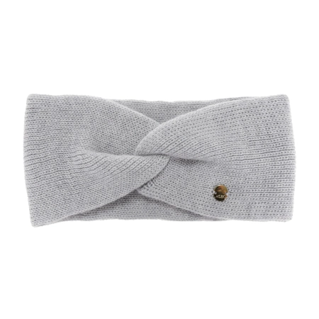 Opaska zimowa damska, dwuwarstwowa, szara, 100% wełniana merino, Melora-2