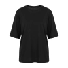 Koszulka T-shirt damska, oversize, czarna, 100% wełniana merino Norvera-2
