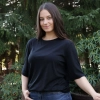 Koszulka T-shirt damska, oversize, czarna, 100% wełniana merino Norvera-5