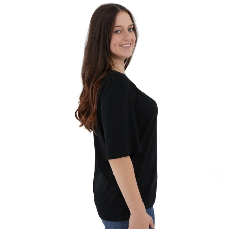 Koszulka T-shirt damska, oversize, czarna, 100% wełniana merino Norvera-4