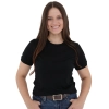 Koszulka T-shirt damska, slim, czarna, 100% wełniana merino Montiva-1