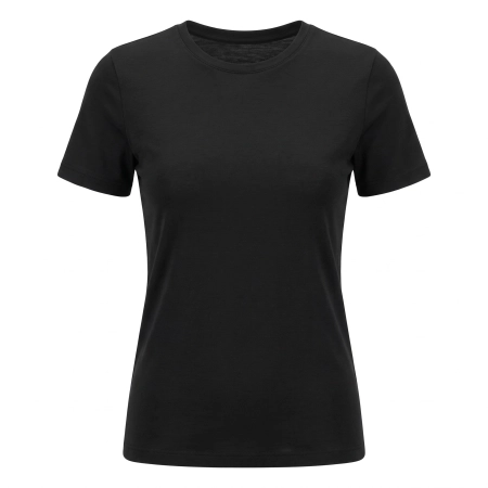 Koszulka T-shirt damska, slim, czarna, 100% wełniana merino Montiva-2