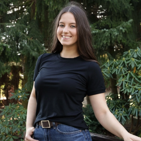 Koszulka T-shirt damska, slim, czarna, 100% wełniana merino Montiva-3