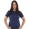Koszulka T-shirt damska, slim, jasnogranatowa, 100% wełniana merino Montiva-1