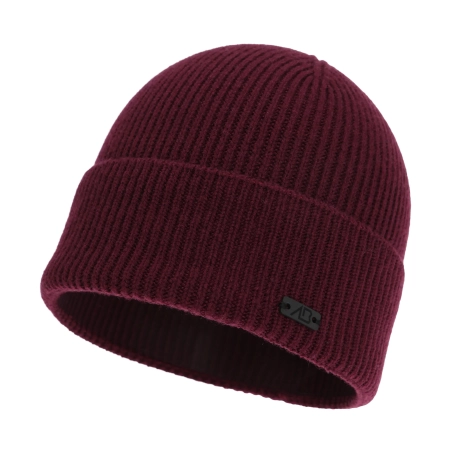 Czapka zimowa męska, bordowa, wełna merino z kaszmirem, Montario-1