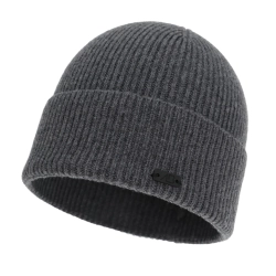 Czapka zimowa męska, ciemnoszara, wełna merino z kaszmirem, Montario-1