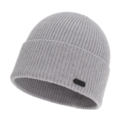 Czapka zimowa męska, szara, wełna merino z kaszmirem, Montario-1