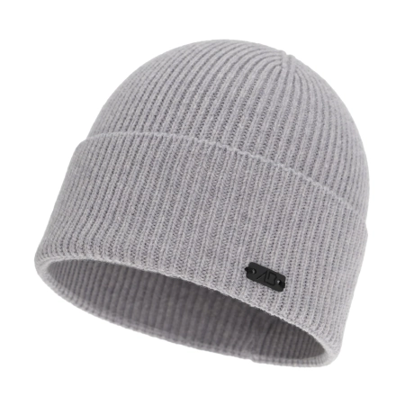 Czapka zimowa męska, szara, wełna merino z kaszmirem, Montario-1
