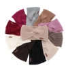 Opaska zimowa damska, różowa, 100% wełniana merino Veka-3