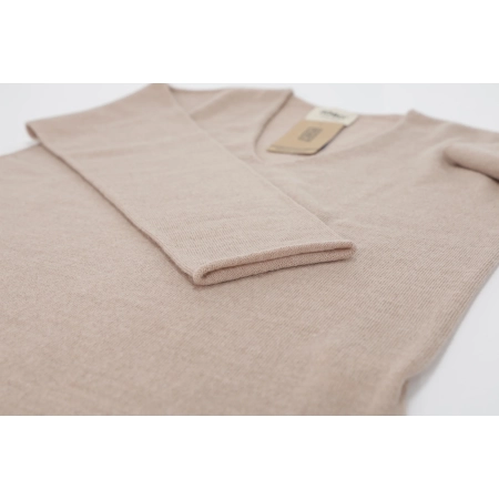 Sweter damski w serek, czarny, 100% wełniany merino Merila-8