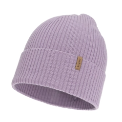 Czapka damska zimowa, wiosenna, fioletowa, 100% wełniana merino Valenza-1