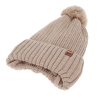 Czapka i komin dla chłopca zimowy komplet, beżowy, wiązany, 100% wełniany merino Kuvo-3
