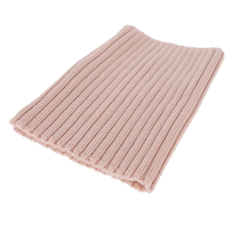 Czapka i komin dla dziewczynki, zimowy komplet, kremowy, 100% wełniany merino, z pomponem Kivora-4