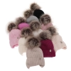 Czapka i komin dla dziewczynki zimowy komplet, biały, 100% wełniana merino, wiązany Junika-4