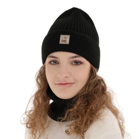 Czapka i komin dla dziewczynki zimowy komplet, różowy Georgina-6